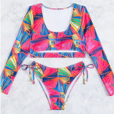 Funky Rash Guard Long Sleeve Bikini Set
